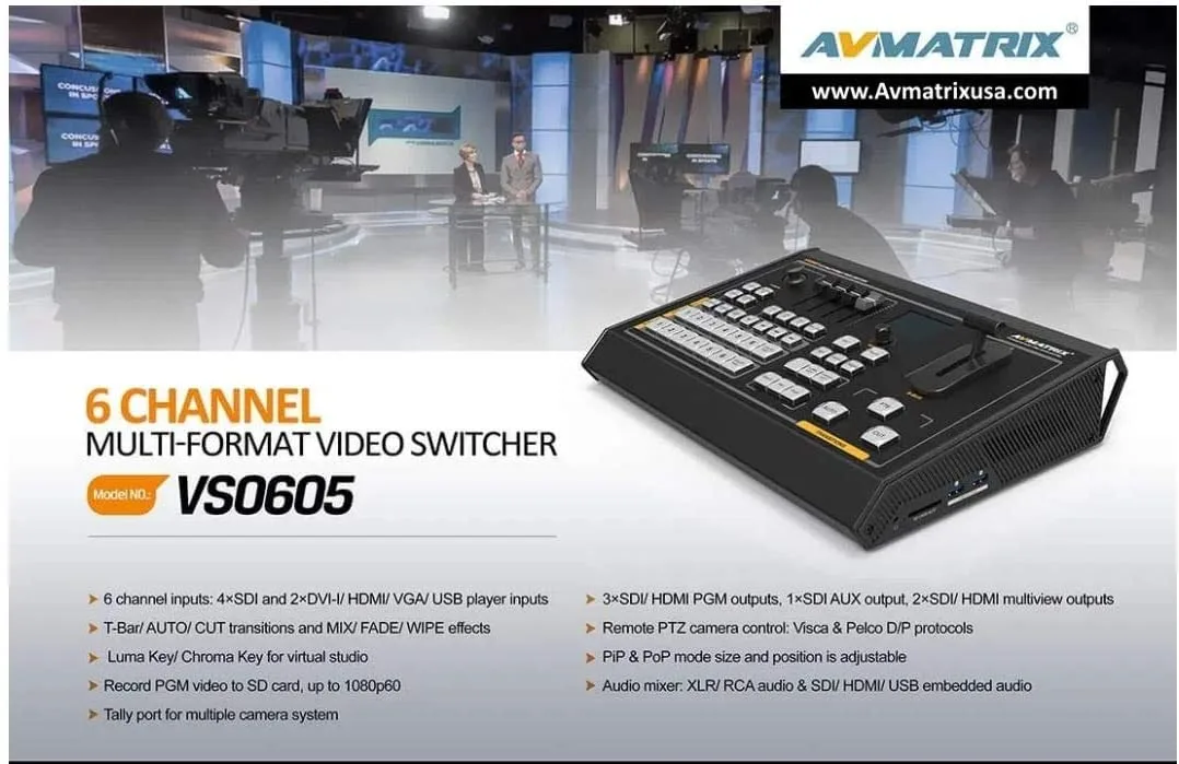 Lilliput Lilliput AVMATRIX VS0605 6CH SDI/HDMI Video Switcher Studio — product photo