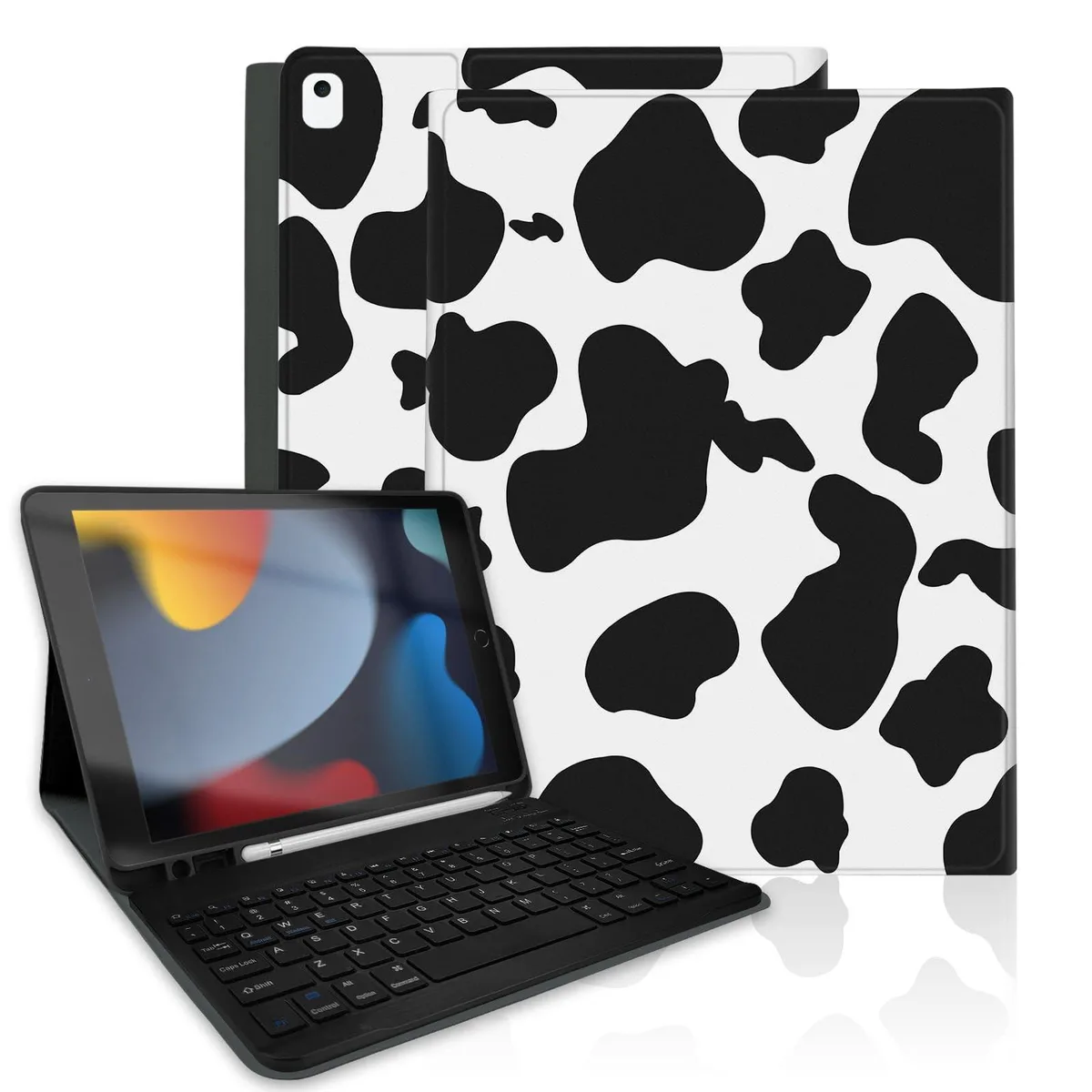 GSM Outdoors GSM Outdoors iPad Keyboard Case 10.2 inch Black Cow 2 in 1 accessory — product photo