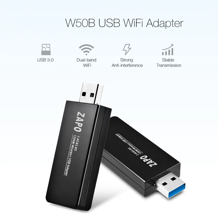 Shenzhen Sengulink Technology company Shenzhen Sengulink Technology company W50B USB 3.0 Wi-Fi adapter 1200Mbps dual band — product photo