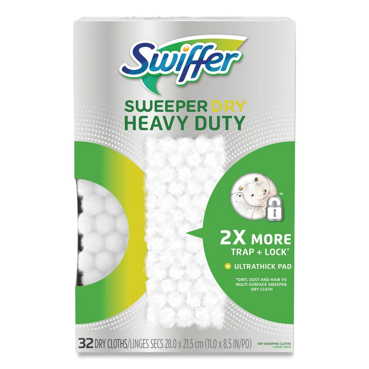 Procter &amp; Gamble Procter &amp; Gamble 77198 Swiffer Heavy-Duty Dry Refill Cloths White 11 x 8.5 32/Pack — product photo