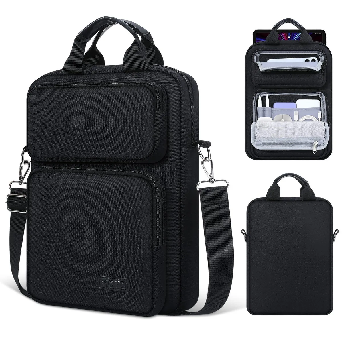 MoKo Ndb13 13-inch tablet sleeve bag, polyester finish, dual zipper, handle and detachable shoulder strap
