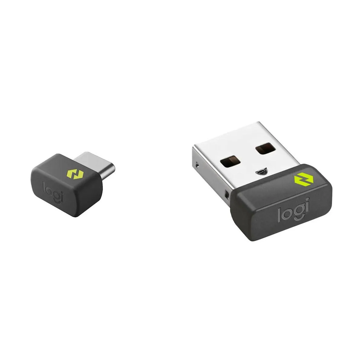 Small graphite USB-C dongle with a flat rectangular body