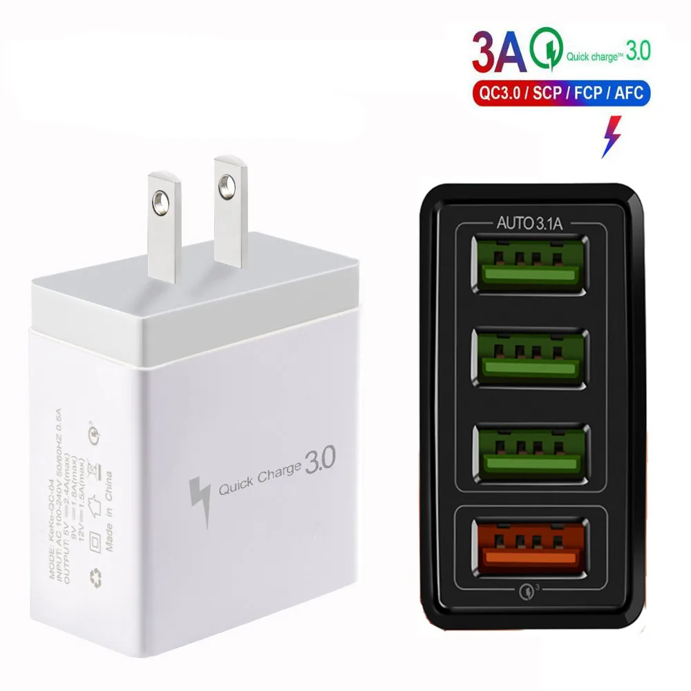 ESTONE ESTONE 48W 4-Port USB Wall Charger QC 3.0 White — product photo