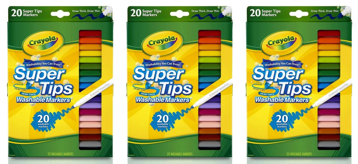 Crayola Crayola 43FIQ8U2P6Q1-3PACK Super Tips Washable Markers illustration — product photo