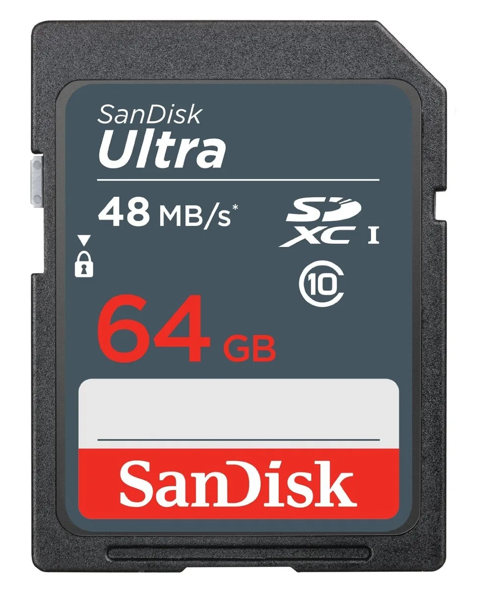 SanDisk SanDisk SDSDUNB-064G-GN3IN 64GB SDXC memory card — product photo