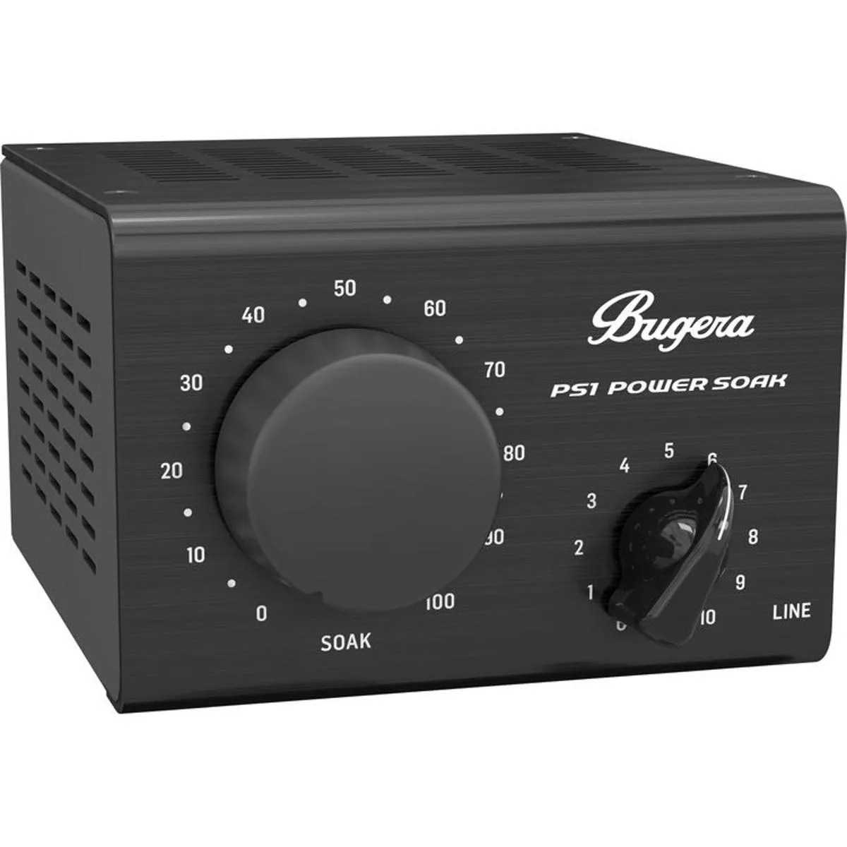 Compact black metal box with front panel knobs and rear jacks