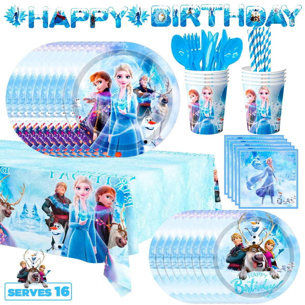 InBoxxarty InBoxxarty Frozen Party Supplies 144 Pcs Blue — product photo