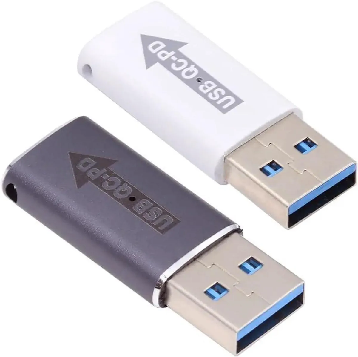 SMUGDESK SMUGDESK 2-Pack USB 2.0 A Male QC to USB-C Female PD Adapter 5Gbps Data Sync Fast Charging Converter — product photo