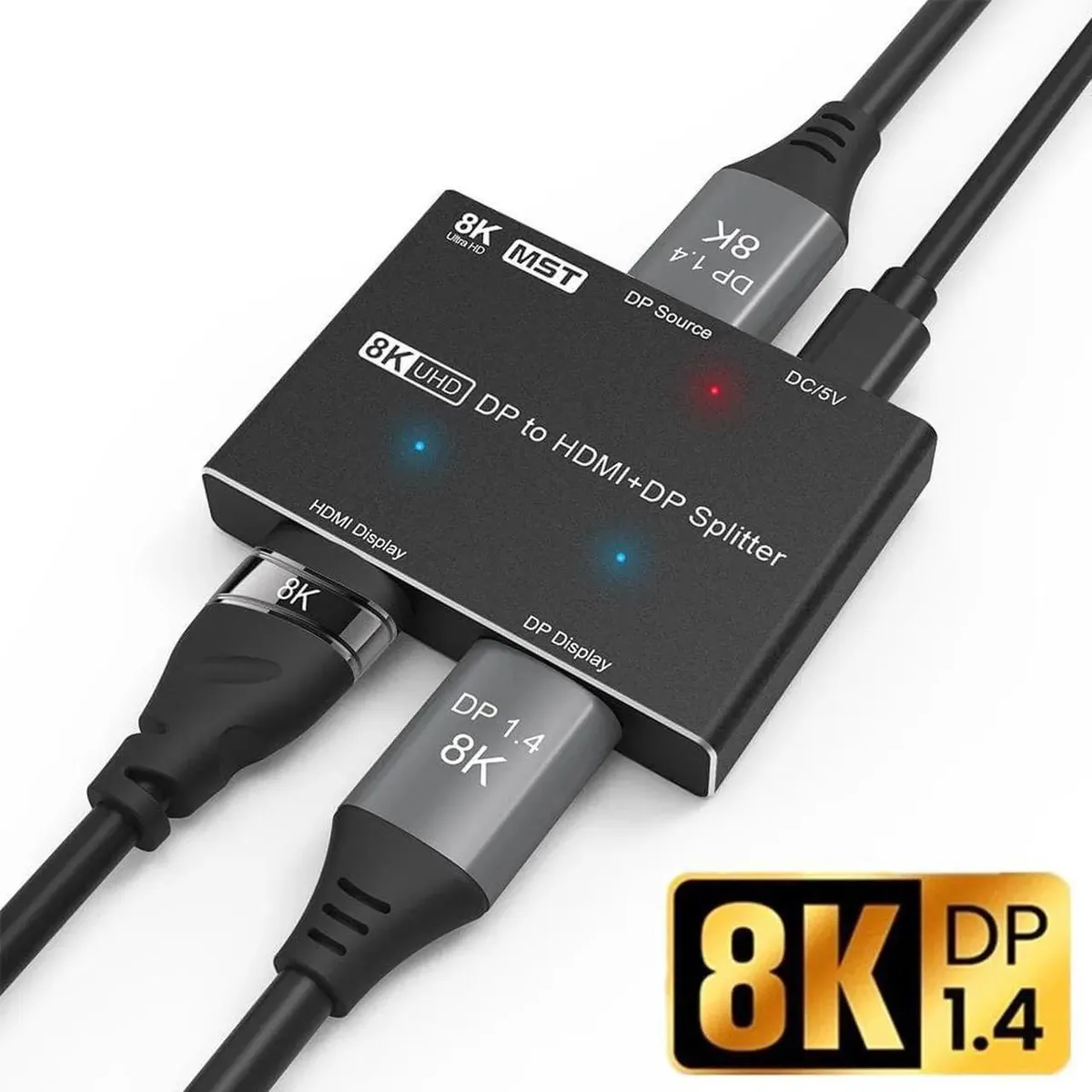 Vszerda Vszerda DP 1.4 to HDMI+DP Splitter 8K30 4K120 — product photo