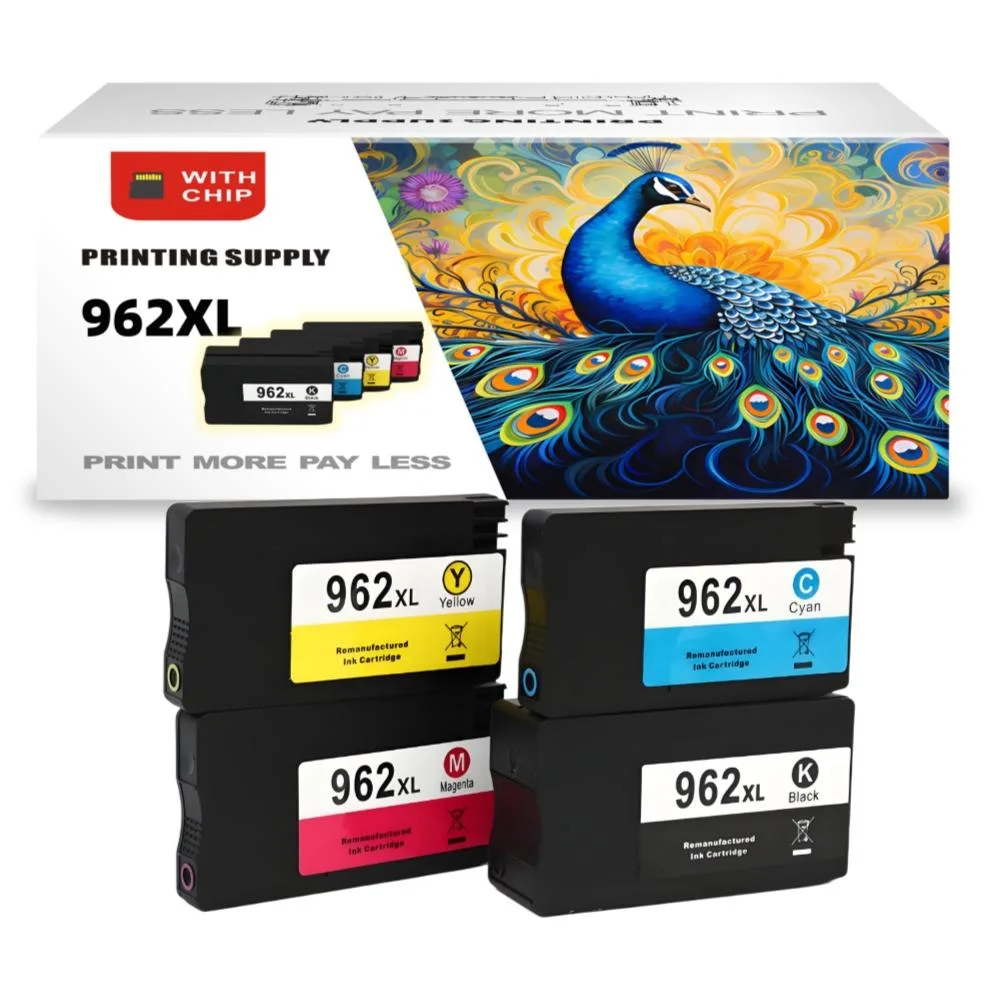Aster Graphics Inc Aster Graphics Inc 962XL 4 Pack Black Cyan Magenta Yellow Ink Cartridges — product photo