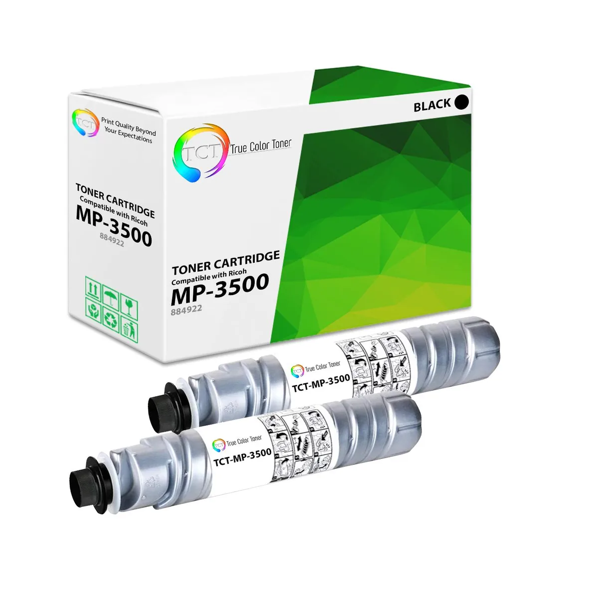 True Color Toner True Color Toner 2-Pack Black Toner Cartridge 30000 Pages for Ricoh MP 3500 4000 4001 4002 4500 5000 5001 5002 — product photo