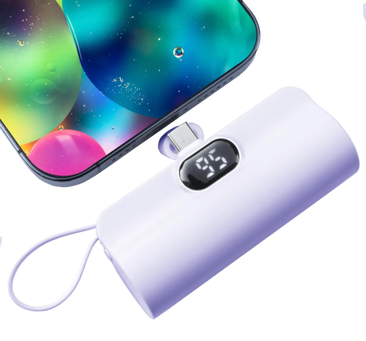 BytePower 5500mAh Power Bank Purple Dual USB-C — product photo