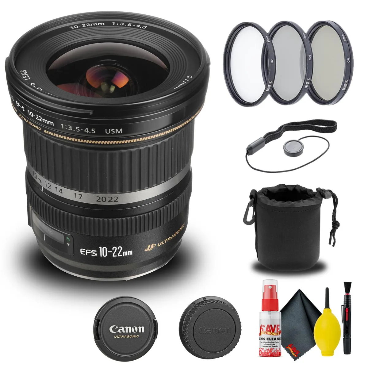 Canon Canon EF-S 10-22mm f/3.5-4.5 USM Lens Bundle with 77mm Filter Kit — product photo
