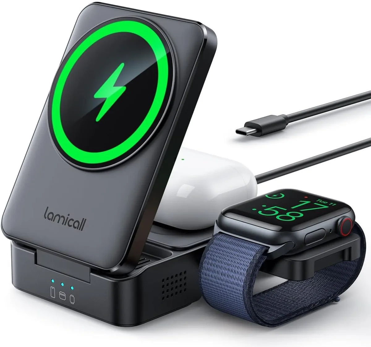 Luisport Luisport 3-in-1 Foldable Wireless Charger with Cooling — product photo