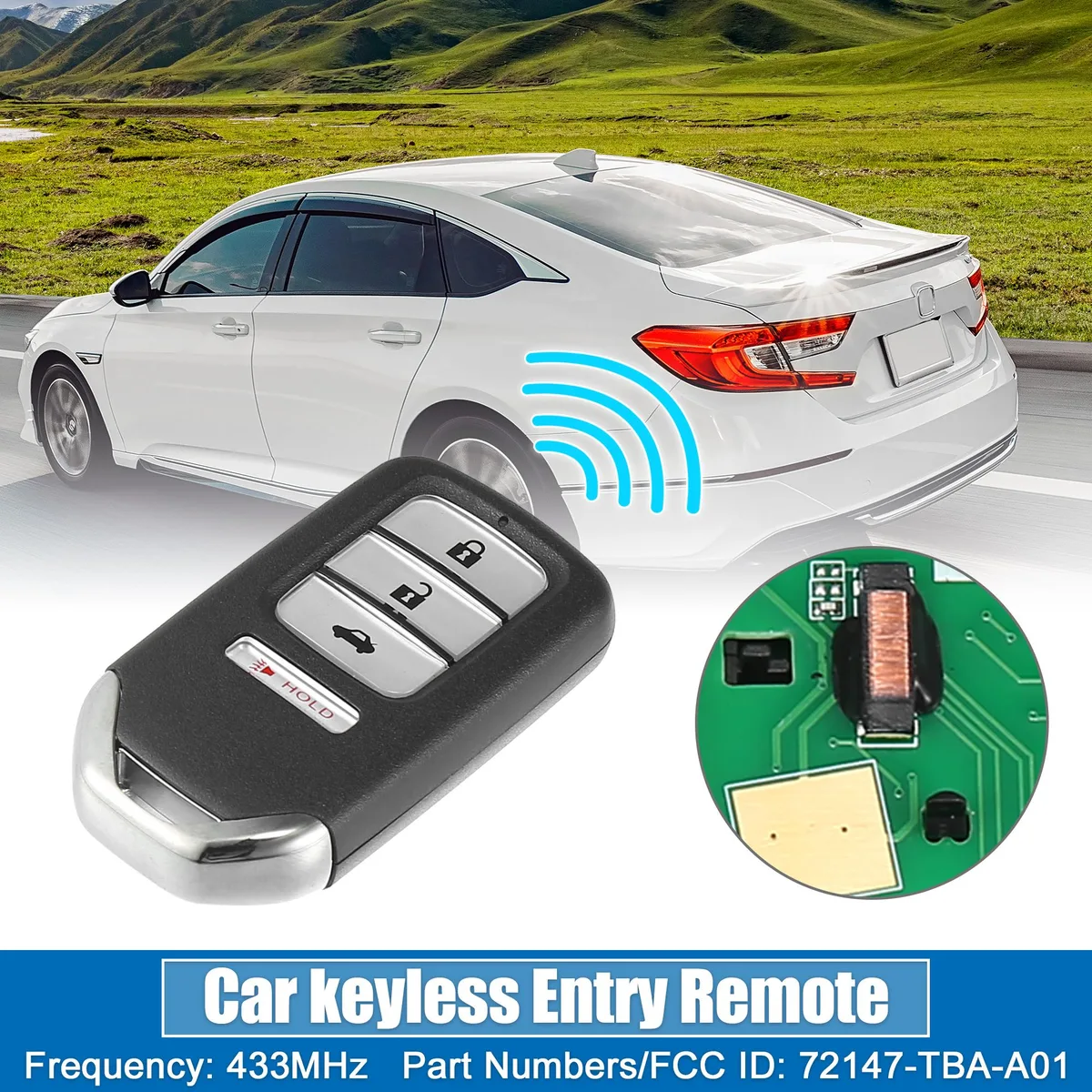 Unique-Bargains Unique-Bargains KR5V2X 4-Button Key Fob 433MHz 47 Chip Honda Civic EX 2016-2019 — product photo