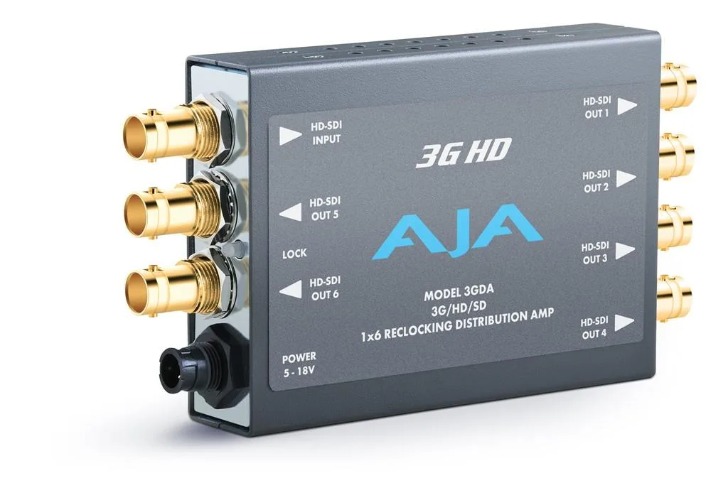 Aja Video Systems AJA Video Systems 3GDA 1x6 3G/HD/SD Reclocking Distribution Amplifier — product photo