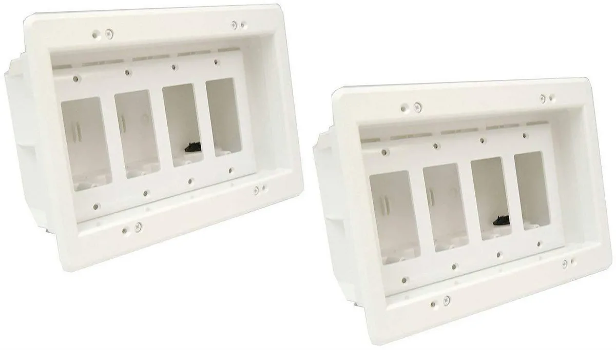 iMBAPrice iMBAPrice DVFR4W-2 4-Gang Recessed Outlet Box 2-Pack — product photo