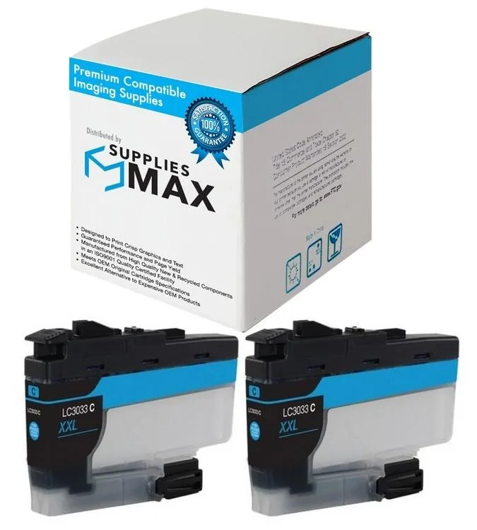 SuppliesMax SuppliesMax Brother LC-3033C_2PK Cyan 2-Pack 1500 Pages — product photo