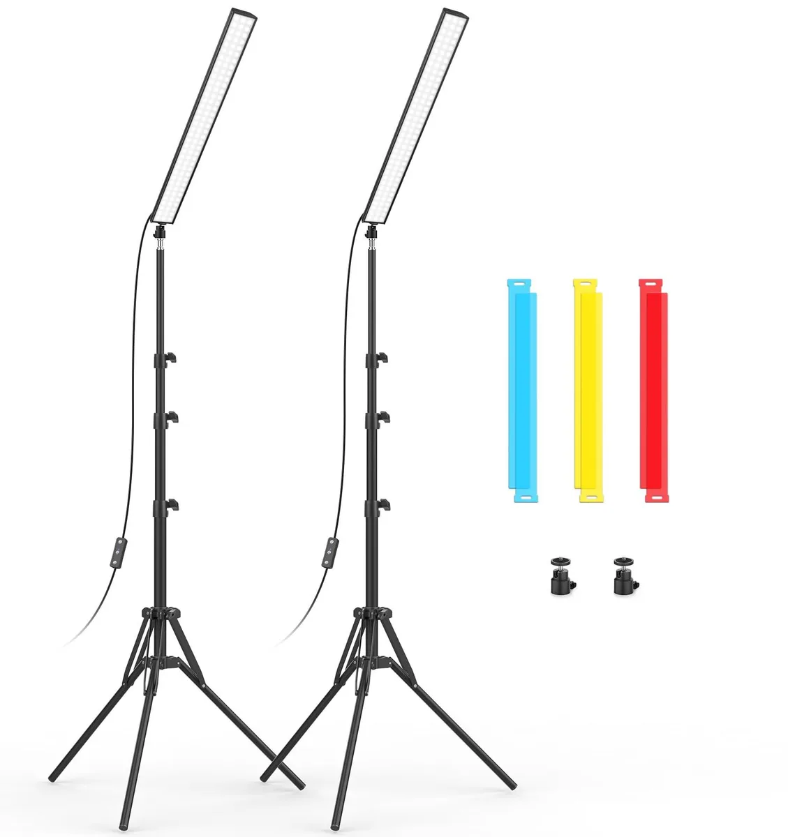 Unicucp U-BD-B3 2-Pack LED Video Light Stick Kit 62.99" Tripod 108 LED 10-100% Dim 3 Color Filters — product photo