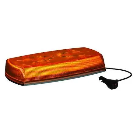 Rectangular amber LED mini lightbar 15 in long 2 1/2 in high 9 in deep IP69K lighter plug