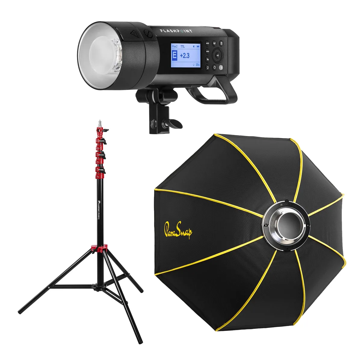 Flashpoint Brand Flashpoint XPLOR 400 Pro TTL R2 Kit 44" Octa 9.5' Stand — product photo