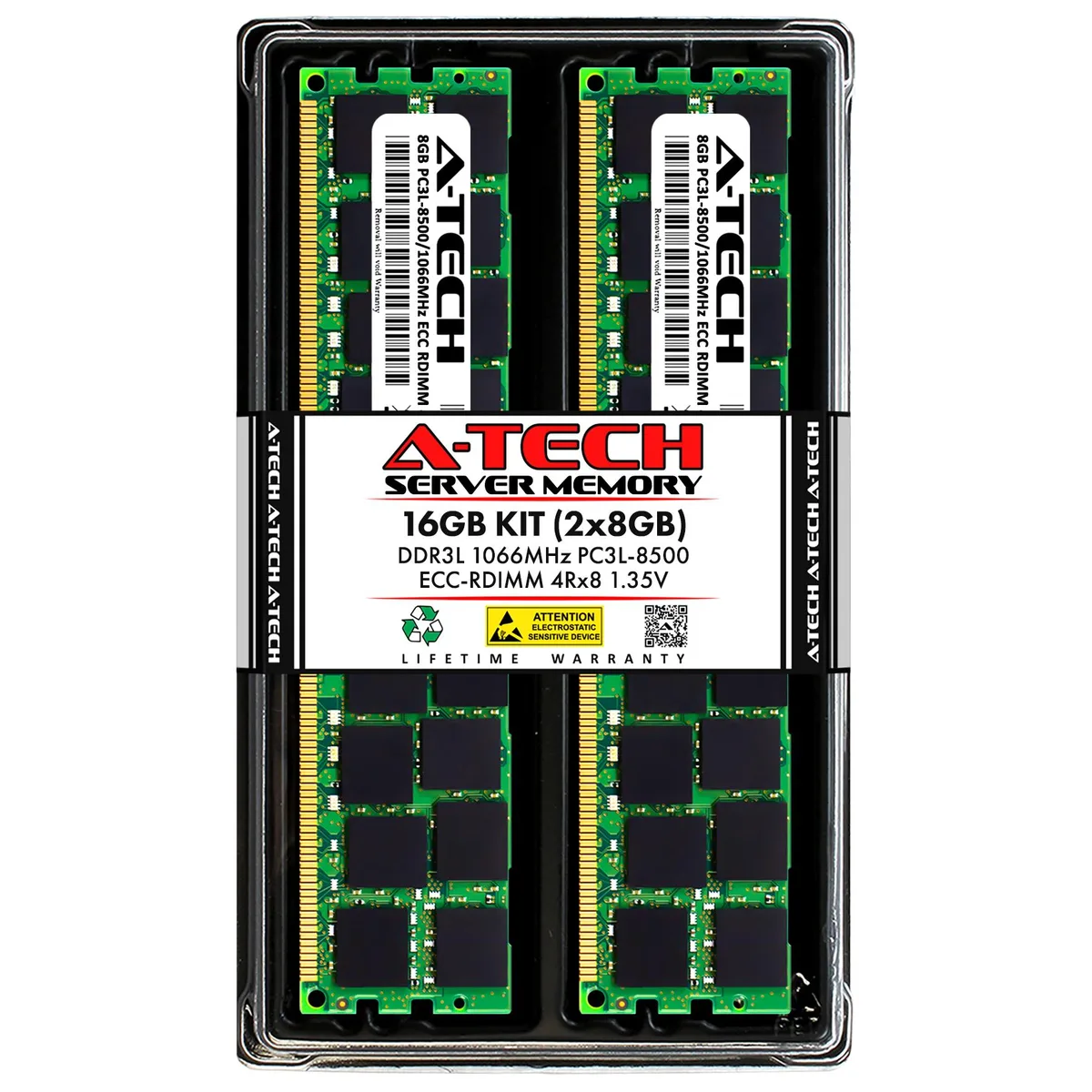 A-Tech A-Tech 16GB (2x8GB) DDR3L 1066 4Rx8 ECC RDIMM 240-Pin Server RAM — product photo