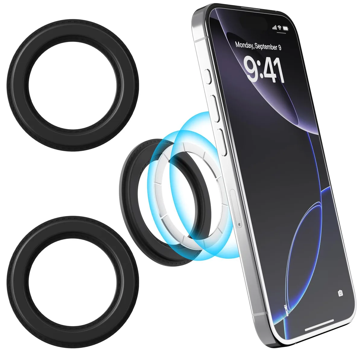  Chargeworx AZ1008 magnetic phone mount 3-pack iPhone 12-17 800g grip — product photo