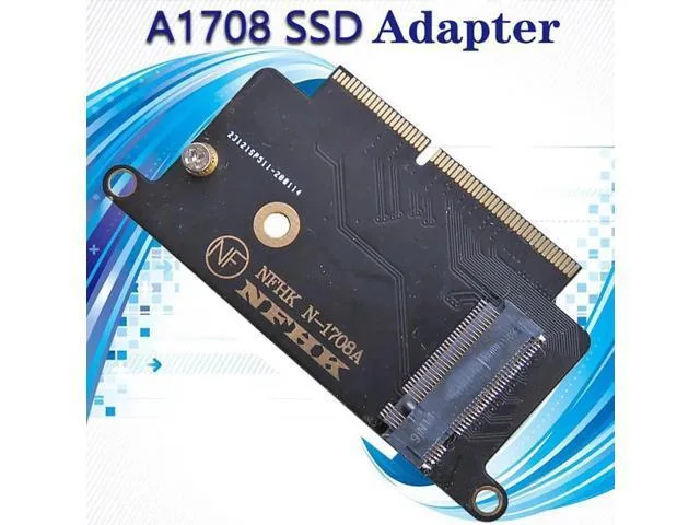 Small green circuit board with gold edge connector and mounting hole