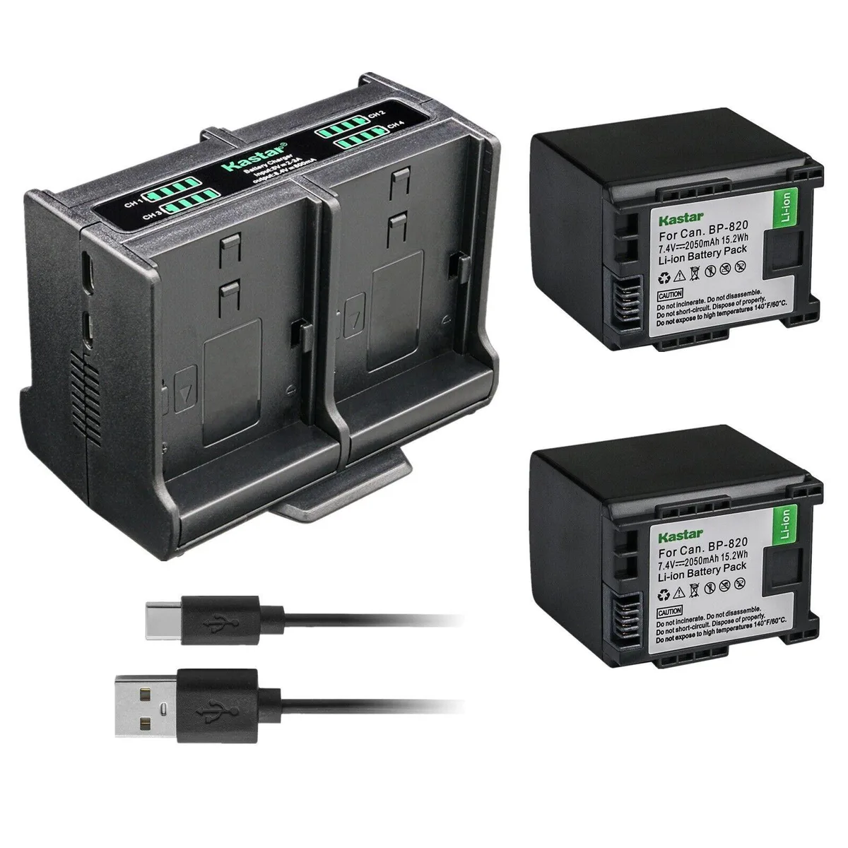 Kastar Kastar 2-Pack BP-820/BP-828 Battery &amp; Quadruple Charger Kit — product photo