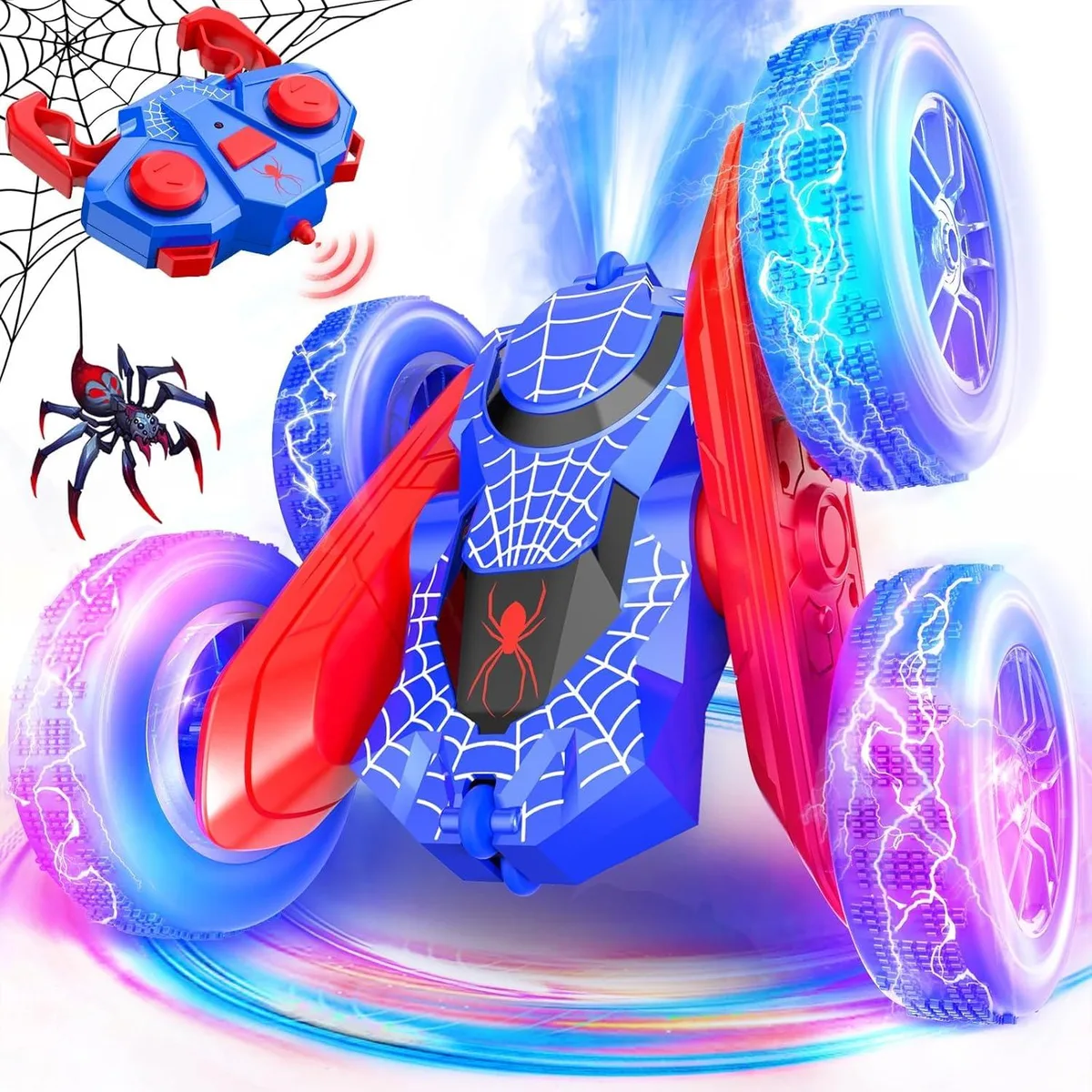 usbroway usbroway Spider RC Stunt Car 360°Rotate LED Wheel Lights 2.4Ghz 4WD Toy — product photo