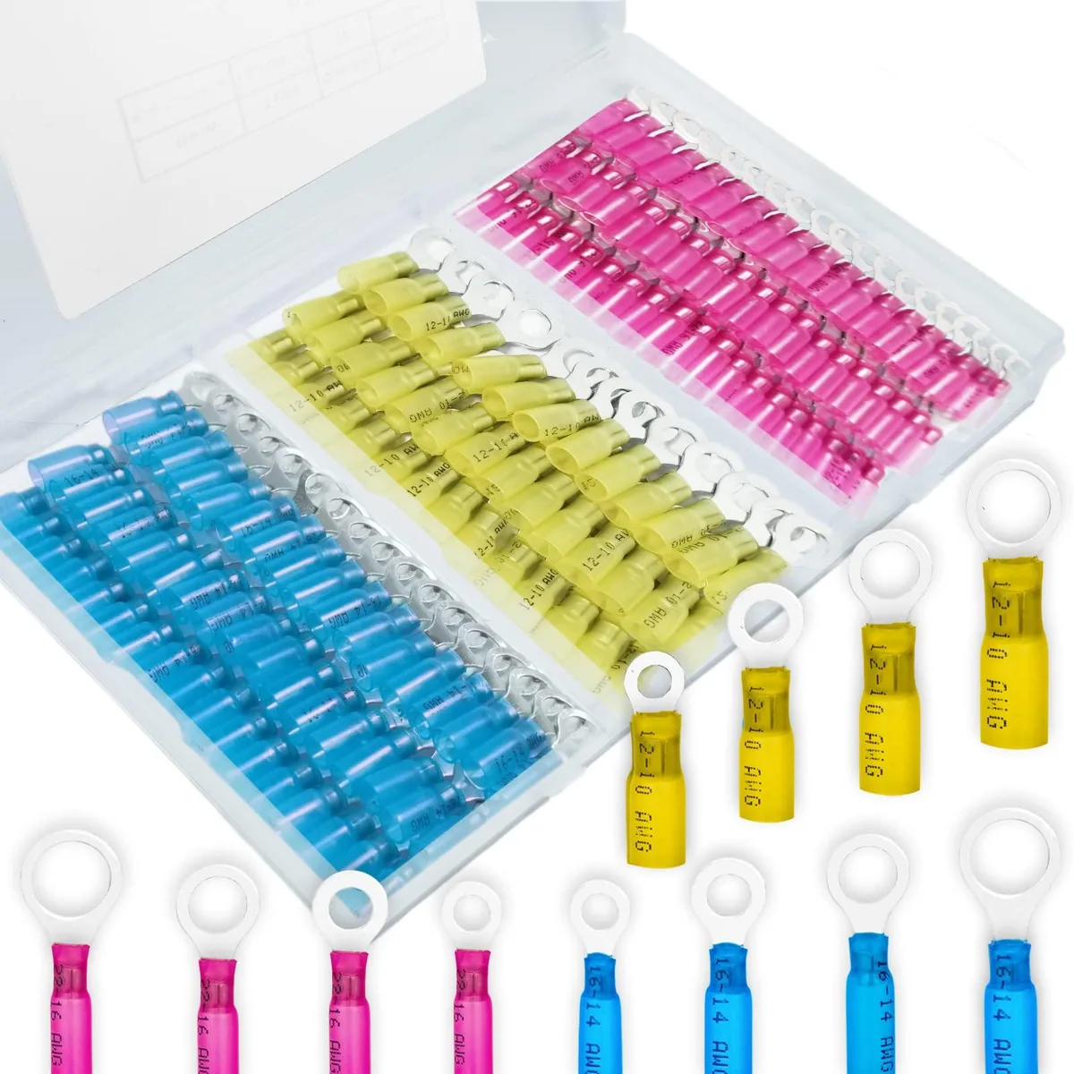  RV-12-180 180 PCS Heat Shrink Wire Cap Connectors 10-22 AWG — product photo