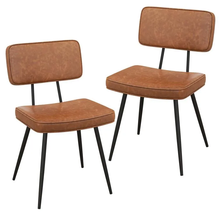 SlickBlue SlickBlue Dining Chair Set of 2 Brown PU Leather — product photo