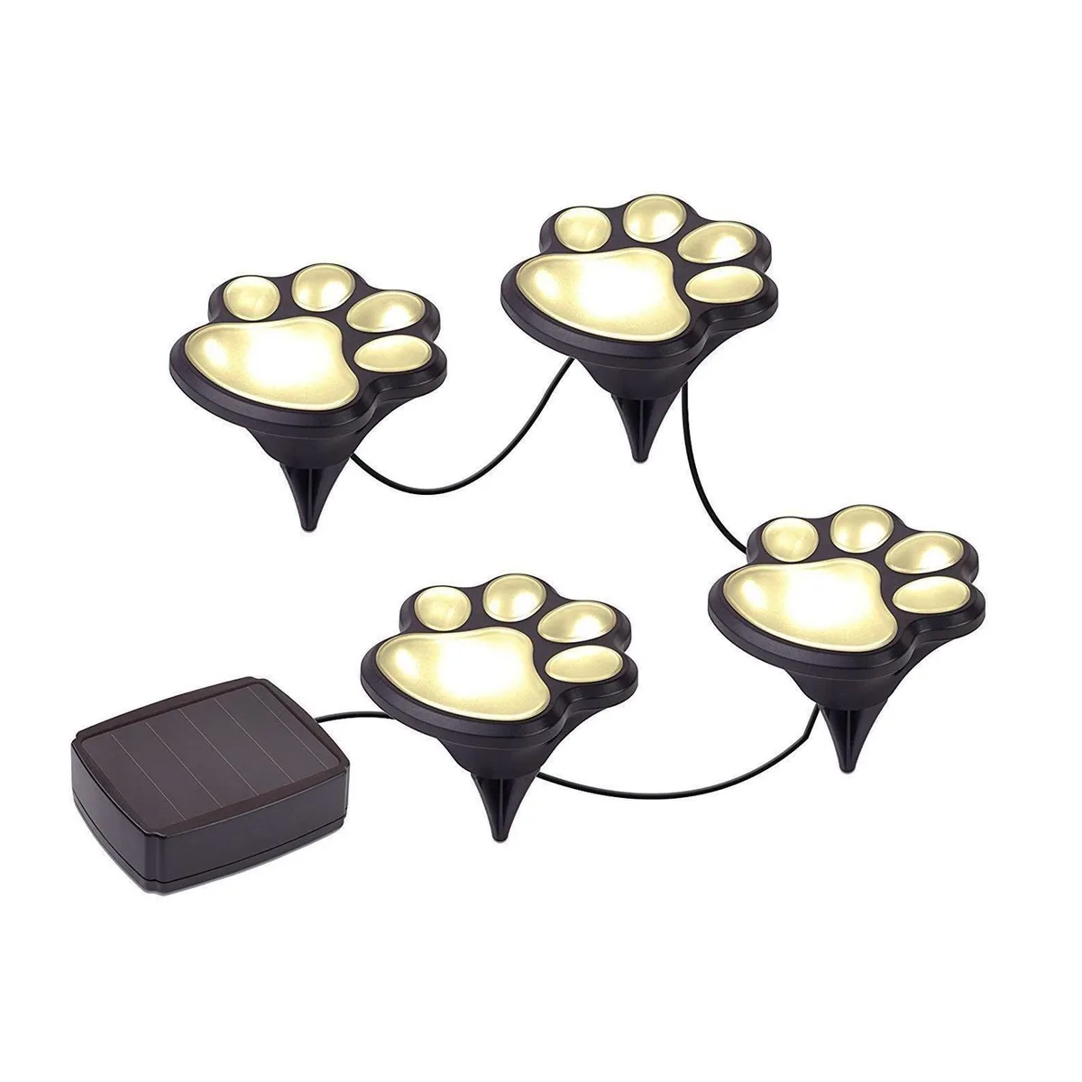 As Seen On TV As Seen On TV Paw Print Solar Landscape Lighting Set of 4 — product photo