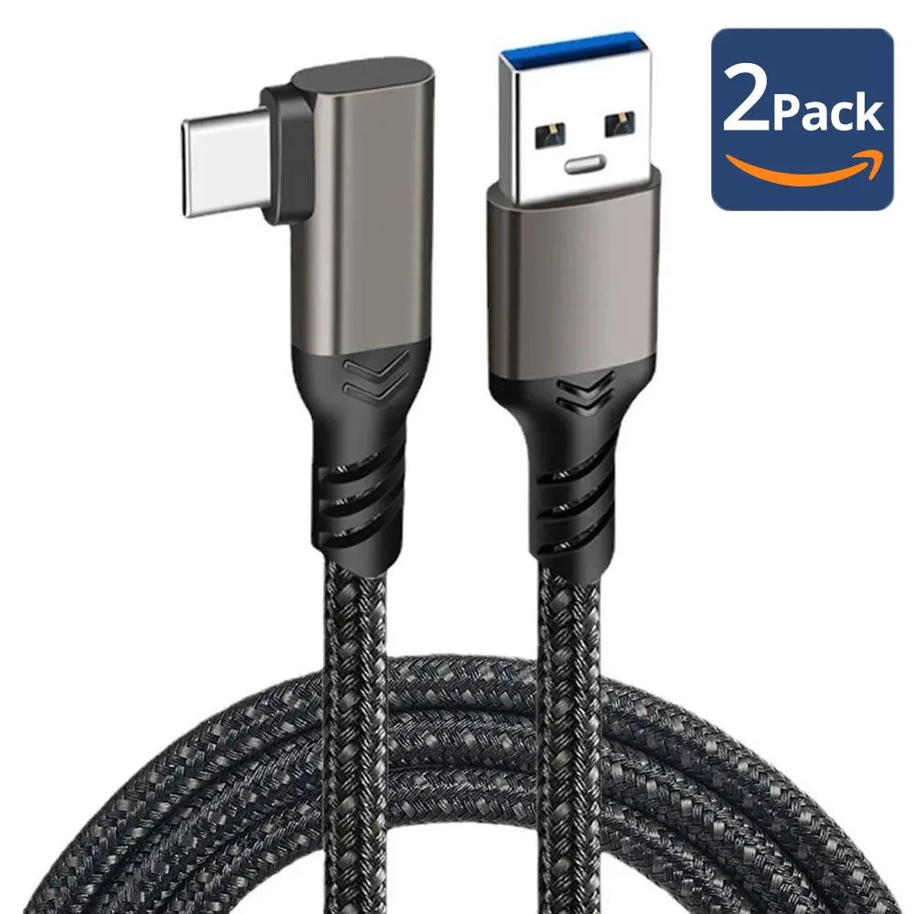 Jansicotek Jansicotek PQ126 USB-A to USB-C 3.2 Gen 2 Cable 10Gbps 3A 3.3ft 2-Pack Black — product photo