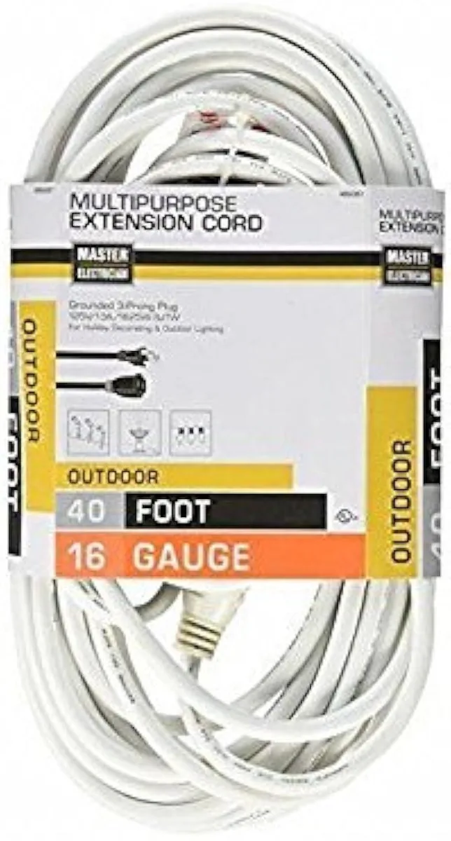 usbroway usbroway 40-Foot 16/3 Vinyl Outdoor Extension Cord White — product photo