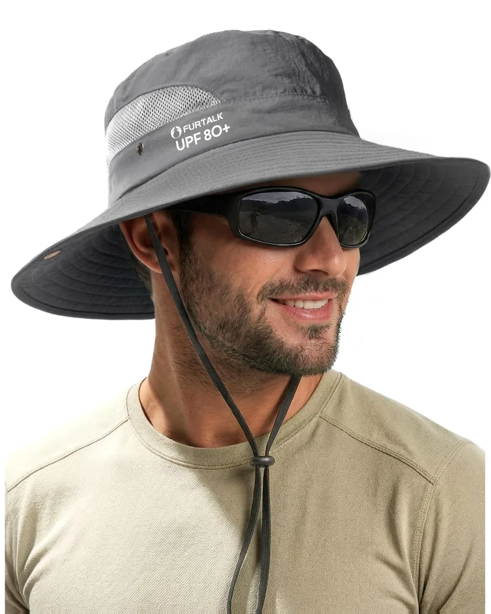 Bucket Sun Hat UPF 80+ Wide Brim Black — product photo