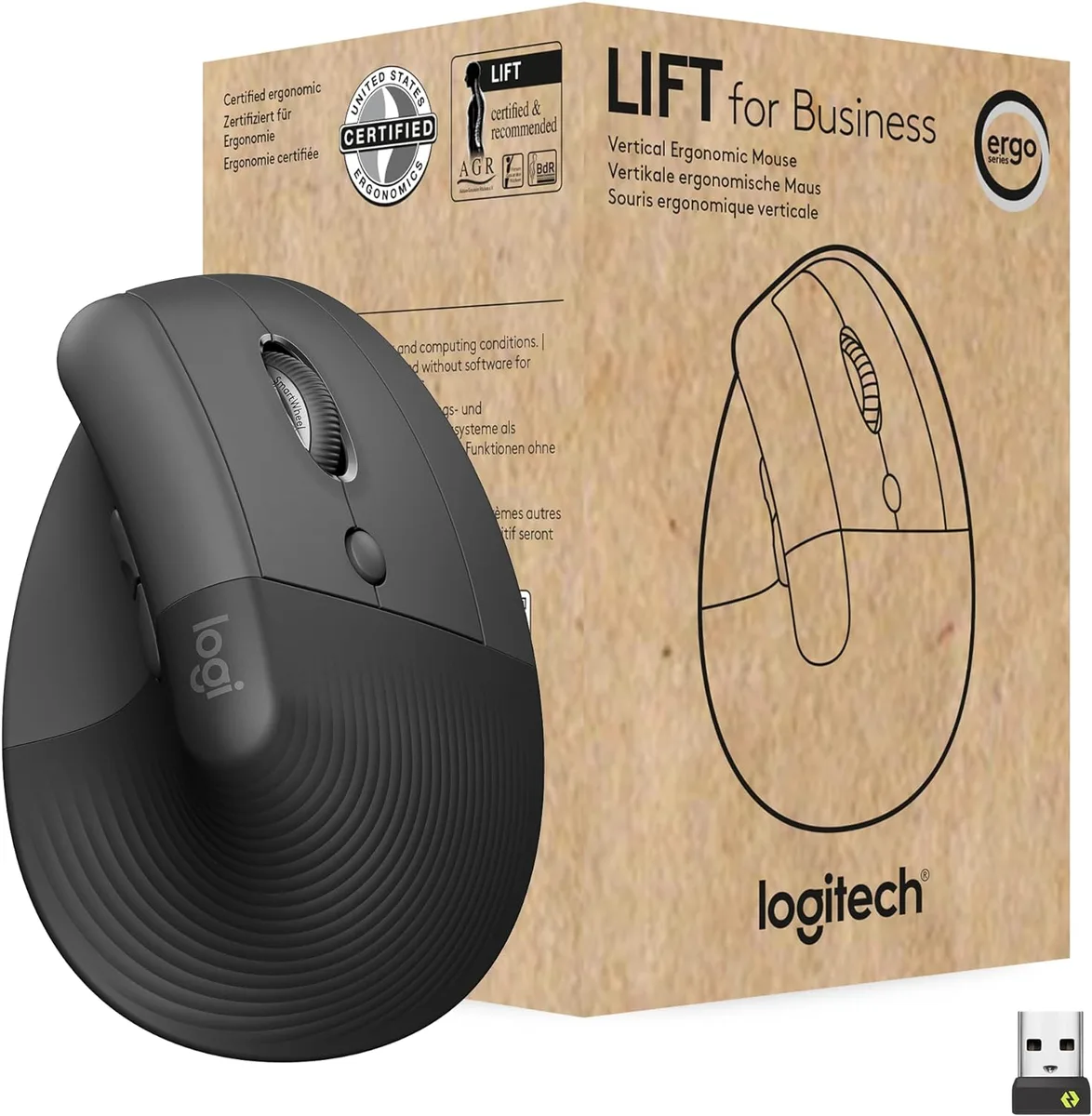 Logitech Logitech Lift Vertical Ergonomic Mouse 910-006491 Bluetooth 4000 dpi 57° — product photo