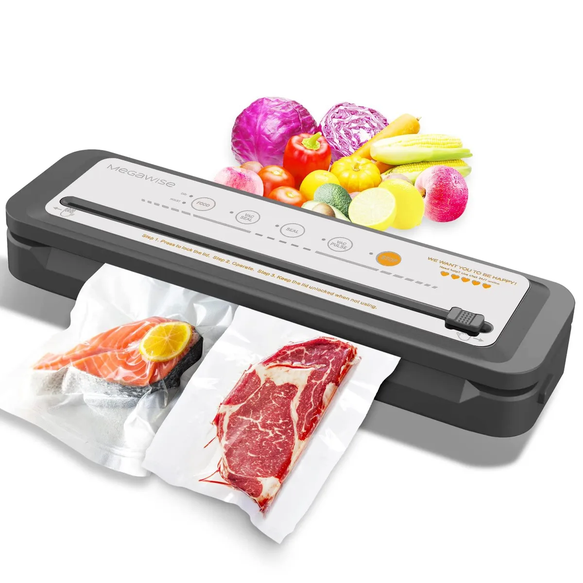 Silver compact vacuum sealer with built-in cutter