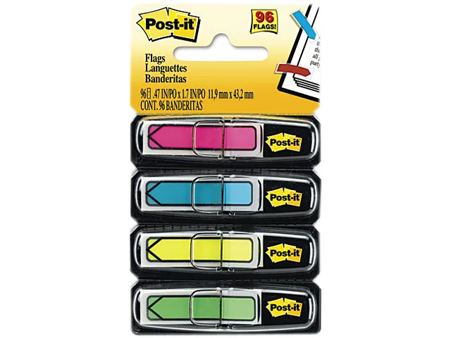 Post-it Post-it 684-ARR4 Arrow Flags, Four Colors, 24/Color, 96-Flag Dispensers — product photo