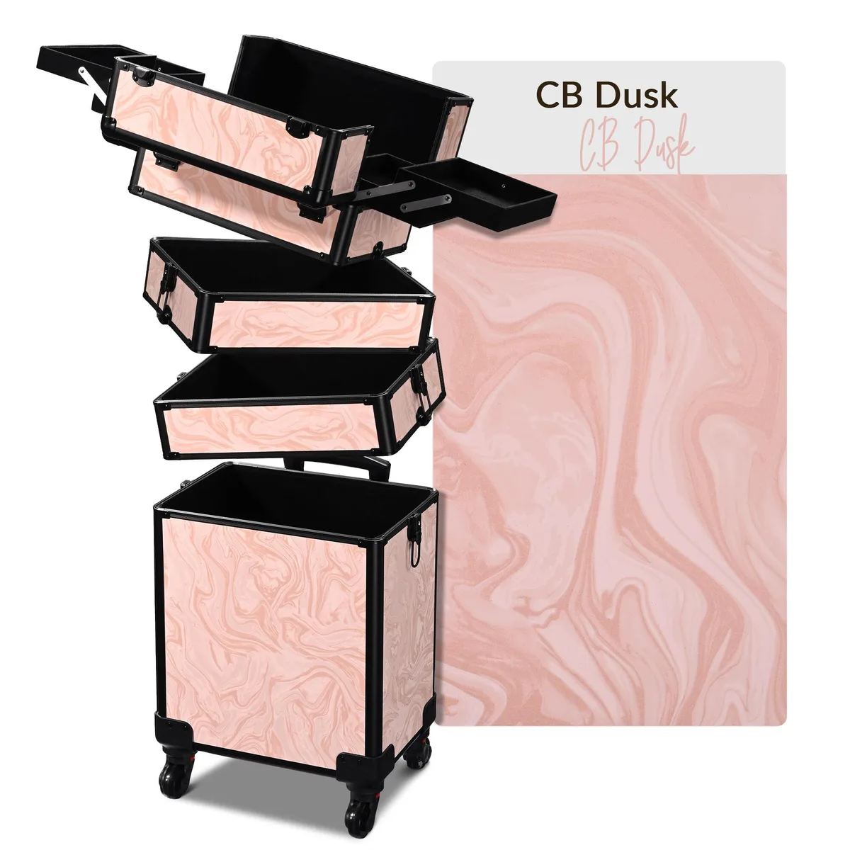 Byootique Byootique 4-in-1 Rolling Makeup Train Case XLarge CTB Pink — product photo
