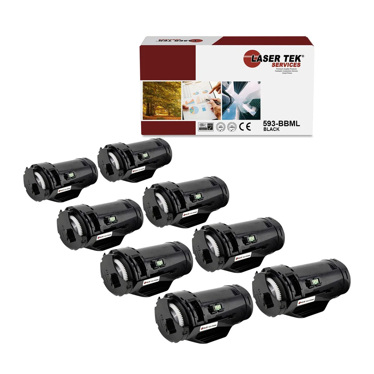 Laser Tek Services Laser Tek Services 593-BBML Black Toner Cartridge 8 Pack — product photo