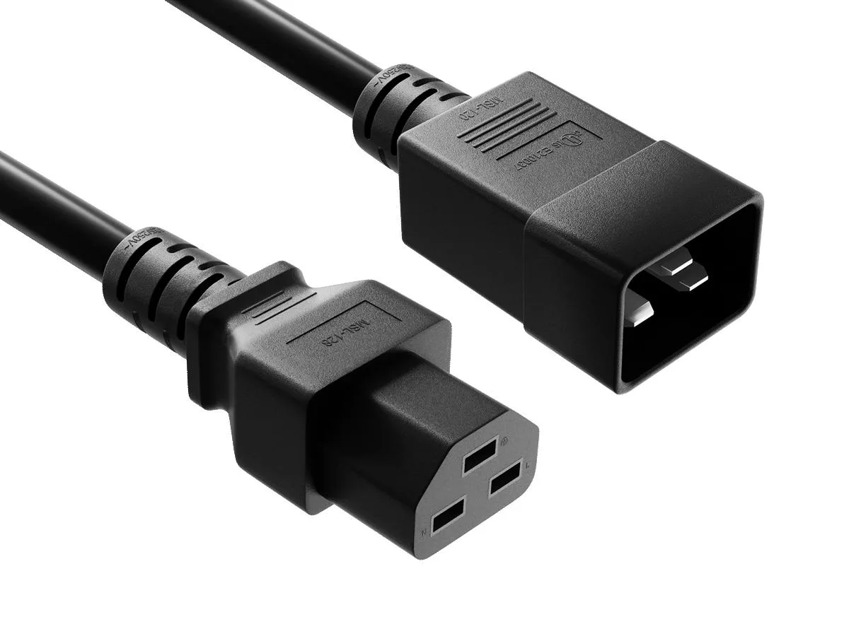 Cable Leader Cable Leader 4ft IEC C20 to C21 12 AWG 20A 250V Black Power Extension Cord — product photo