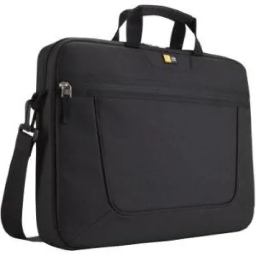 Black briefcase style laptop case with top loading access for 15.6 inch notebooks
