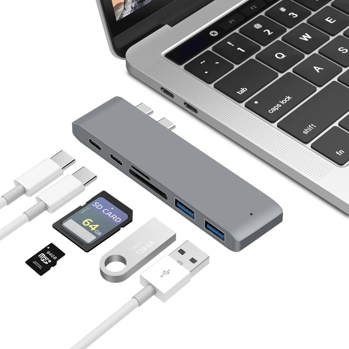 LUOM LUOM PB-9634 6-in-1 USB-C Hub Space Gray — product photo