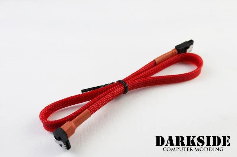 Darkside Computer Modding Darkside Computer Modding 45cm SATA 3.0 180° to 90° Cable Red UV DS-0081 — product photo