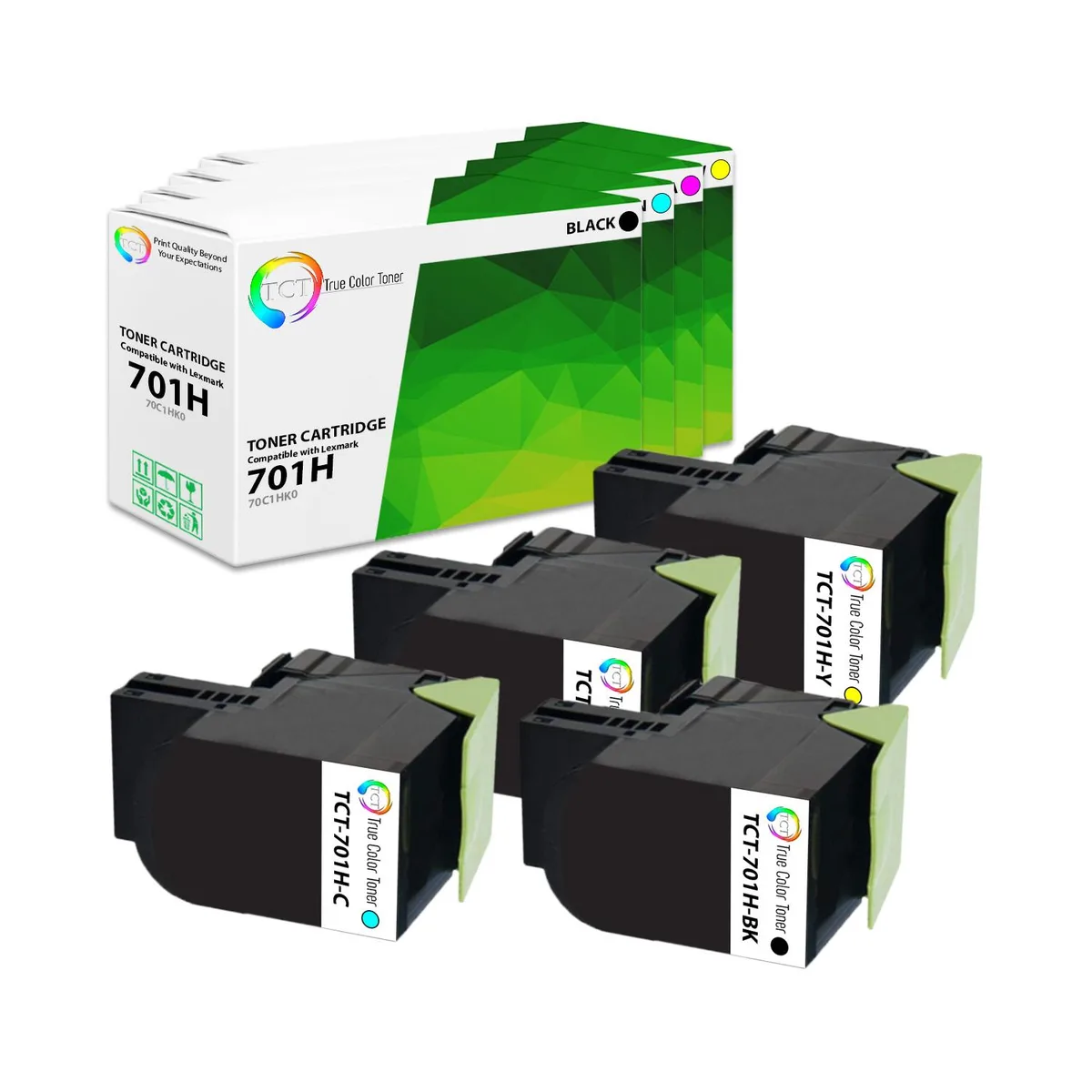 True Color Toner True Color Toner 701H 4-pack toner cartridge 4000/3000 pages — product photo