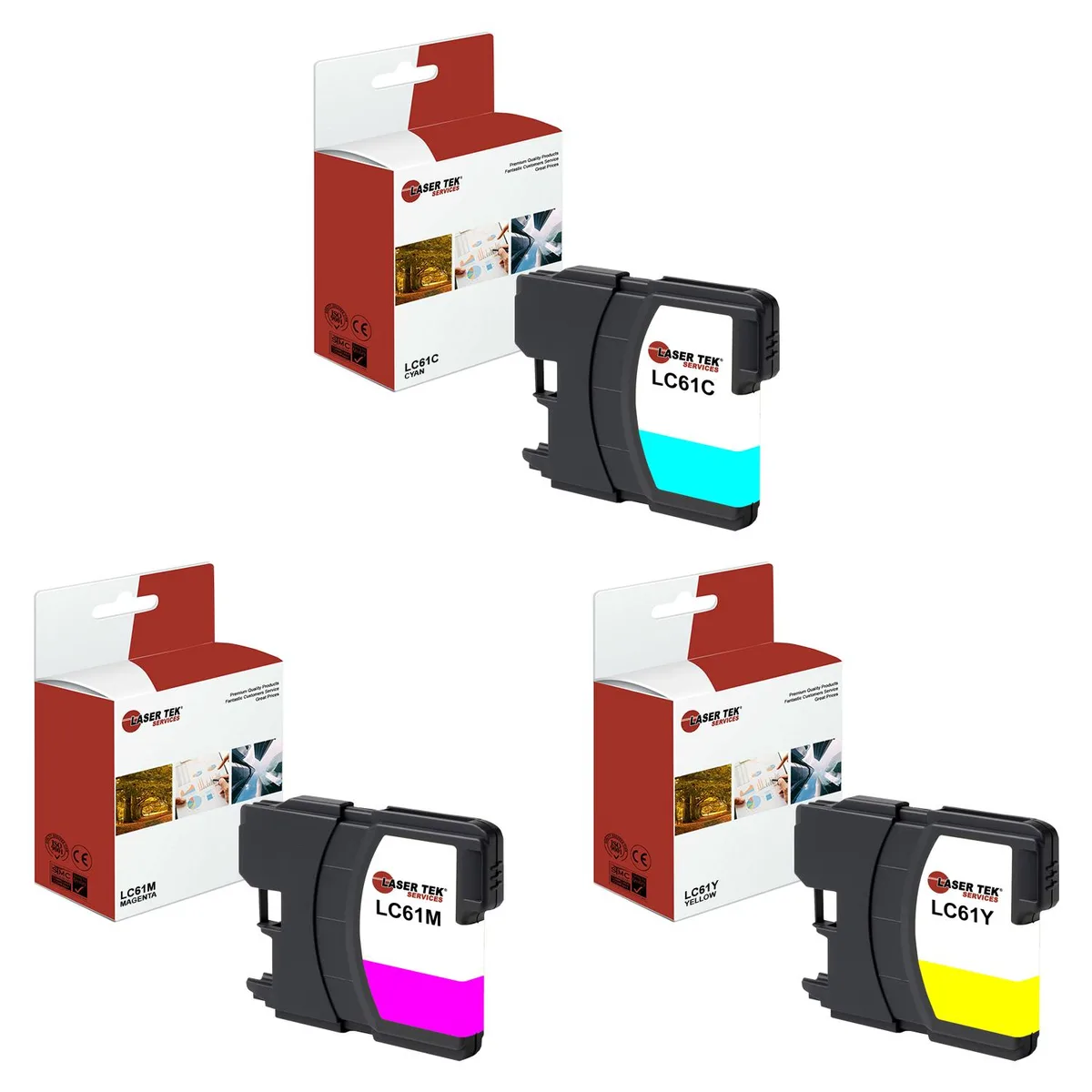 Laser Tek Services Laser Tek Services LC-61 C/M/Y 3-pack ink cartridges — product photo