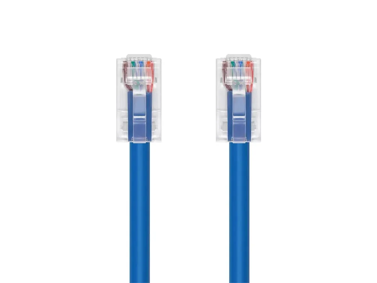 SANOXY SANOXY Cat6A network ethernet cable .5FT STP 10Gbps 500MHz 26AWG gold 45 non-booted Blue — product photo