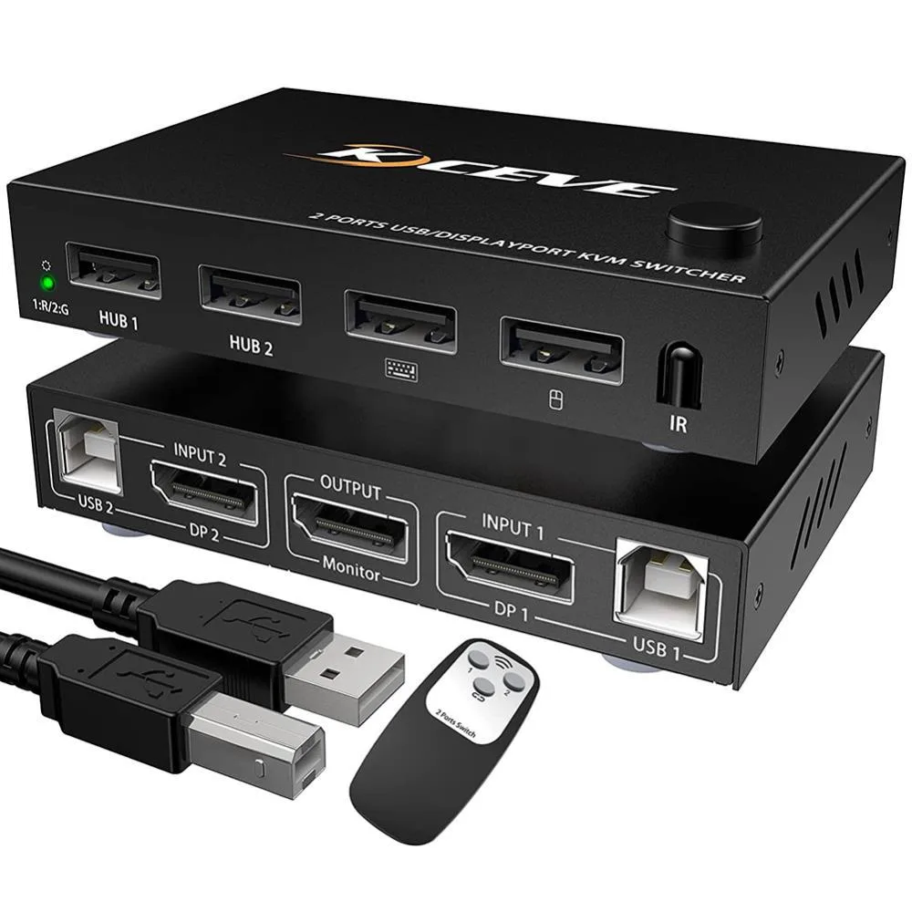 Ruth's sister Ruth's sister 2 In 1 Out DP KVM Switch DisplayPort 1.4 — product photo