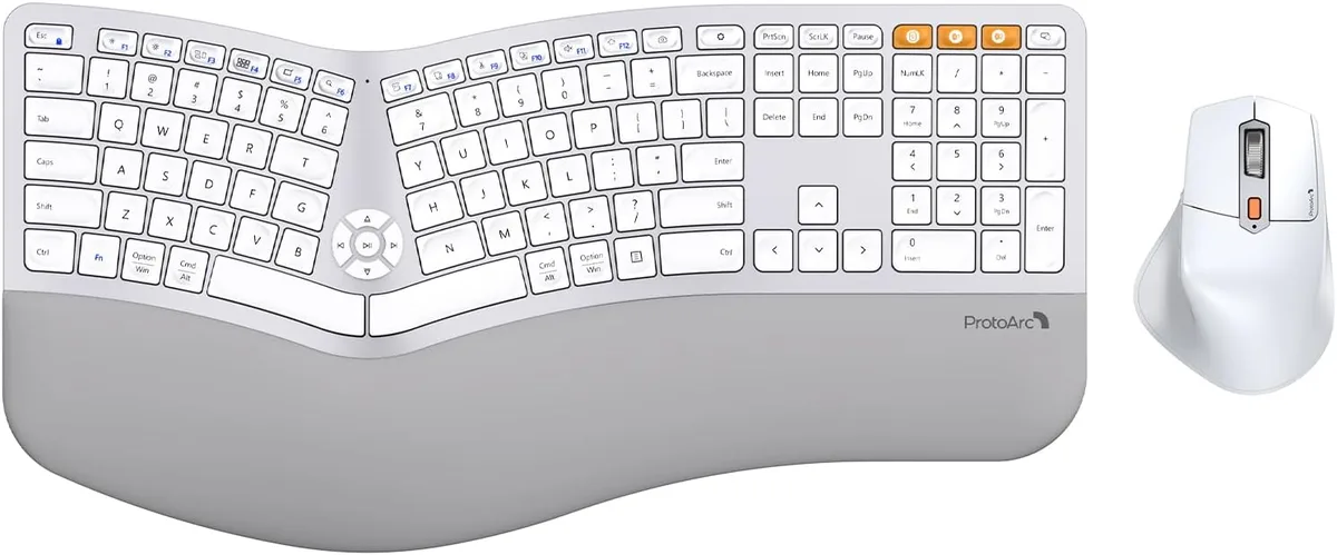 Protoarc Protoarc CP015758 Wireless Ergonomic Keyboard Mouse Combo Silver — product photo